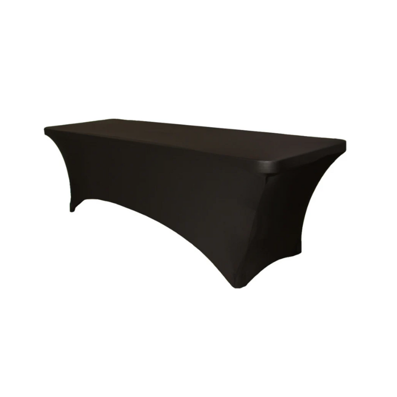  6ft Rectangular Black Spandex Tablecloth