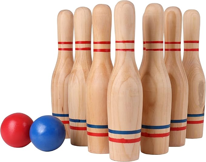 Wooden Lawn Bowling Set