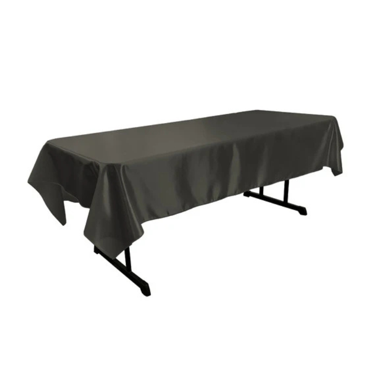 60x102 Rectangular Black Satin Tablecloth