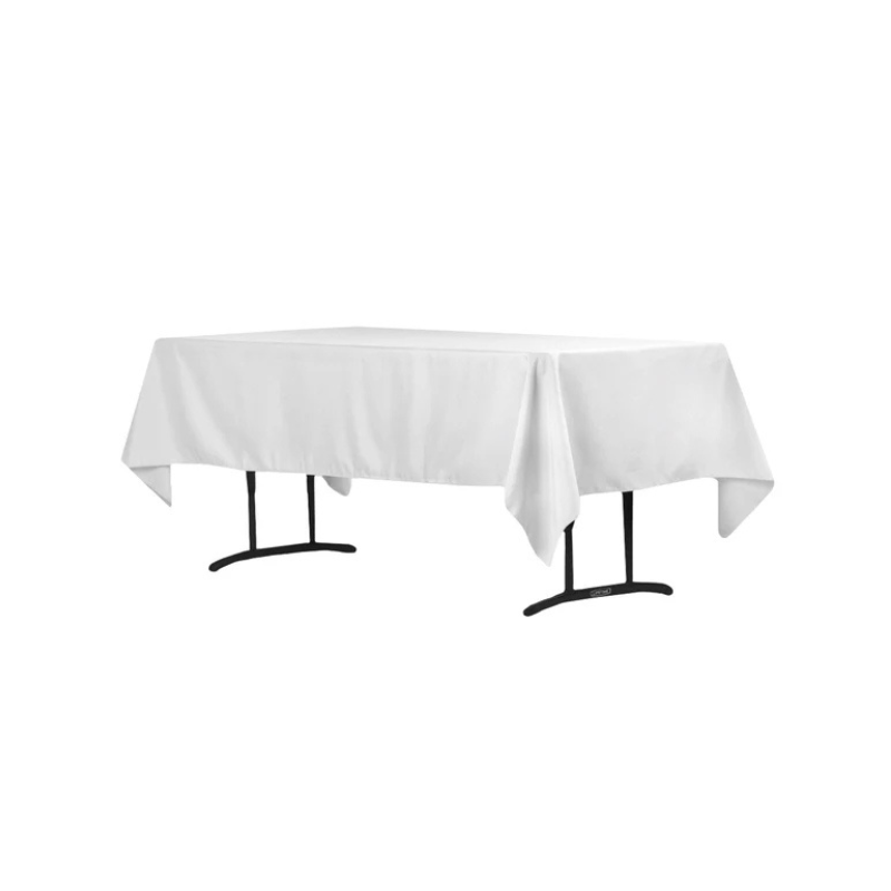 60x102 Rectangular White Polyester Tablecloth