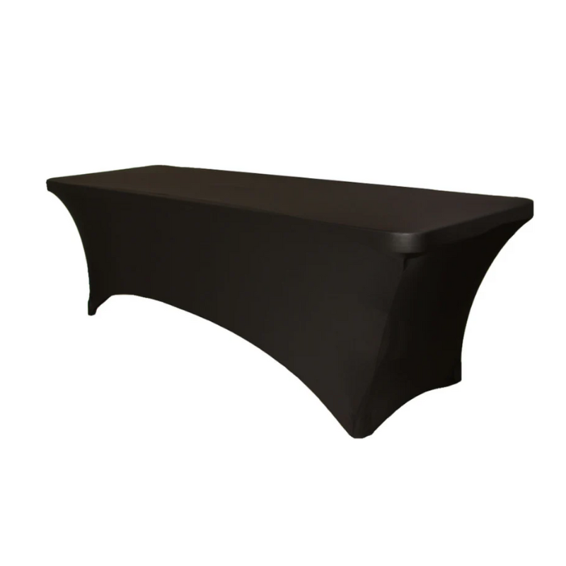  8ft Rectangular Black Spandex Tablecloth
