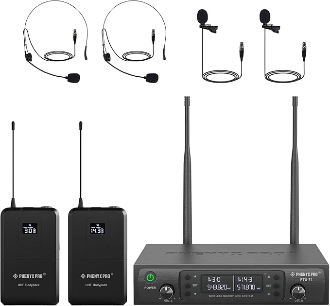 Dual UHF Wireless Microphone System