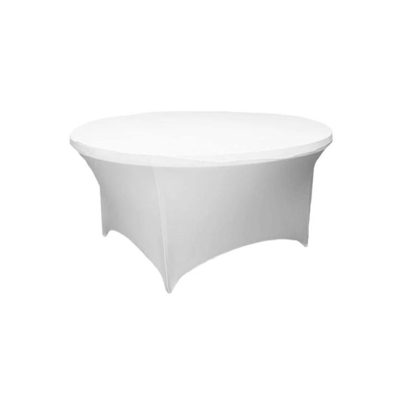 60 Inch Round White Spandex Tablecloth